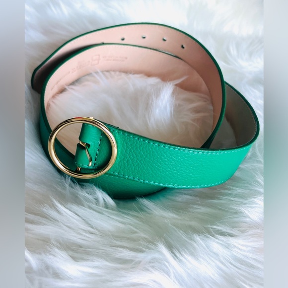 🇨🇦 Brave Leather Collection - Green Leather Belt - Picture 1 of 6